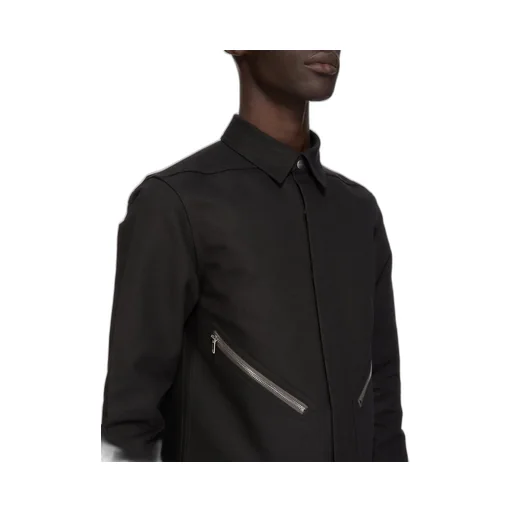 Rick Owens Temple Tour Alice Shirt In Black Cordura Cotton