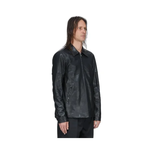 Rick Owens Temple Brad Jkt In Black Tumbled Lamb