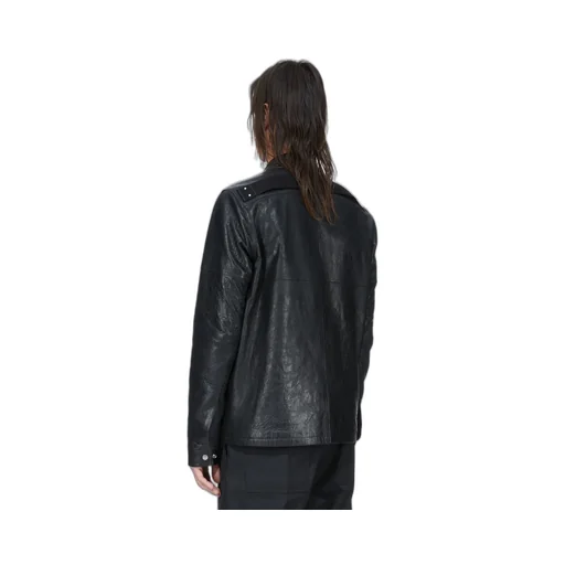 Rick Owens Temple Brad Jkt In Black Tumbled Lamb