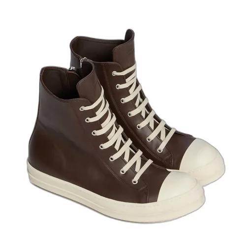 Rick Owens Temple Sneaks In Macassar/Milk/Milk Full Grain Calf Leather