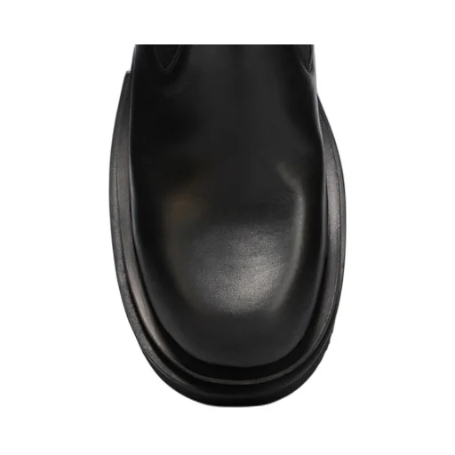 Rick Owens Temple Beatle Bogun In Black Washed Calf Leather