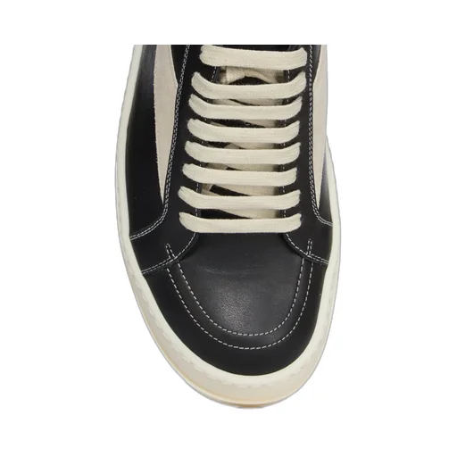 Rick Owens Temple Vintage Sneaks In Black/Milk/Milk Full Grain Cow Leather And Suede Leather