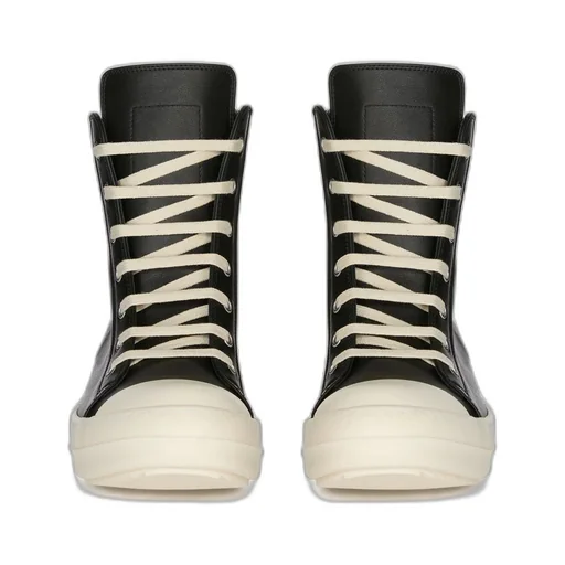 Rick Owens Temple Sneakers In Black/Milk/Milk Washed Calf