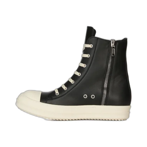 Rick Owens Temple Sneakers In Black/Milk/Milk Washed Calf