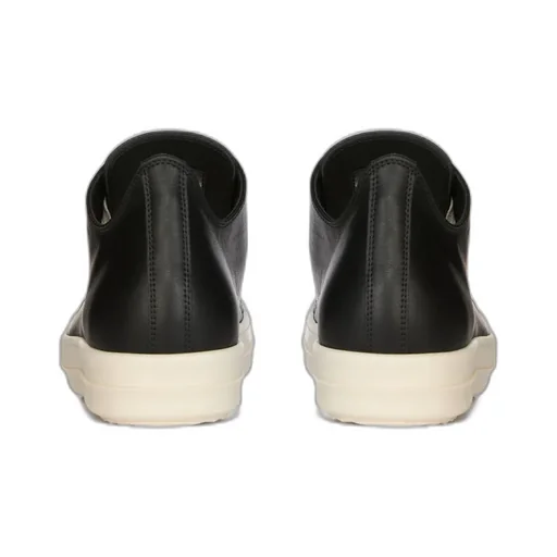 Rick Owens Temple Low Sneaks In Black/Milk/Milk Full Grain Cow Leather