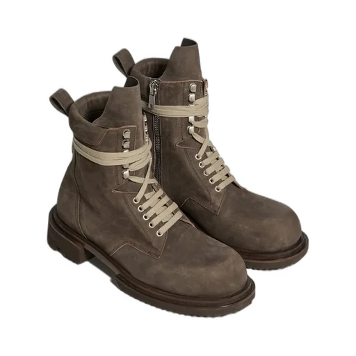 Rick Owens Temple Low Army Gabe In Dark Dust Waxy Nubuck