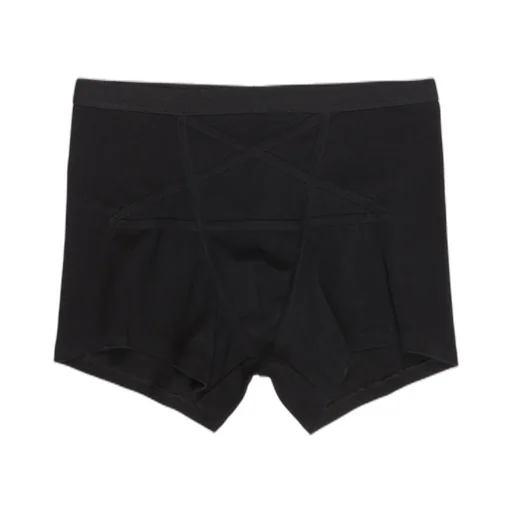 Rick Owens Concordians Penta Boxer Brief In Black Cotton Stretch Rib Jersey