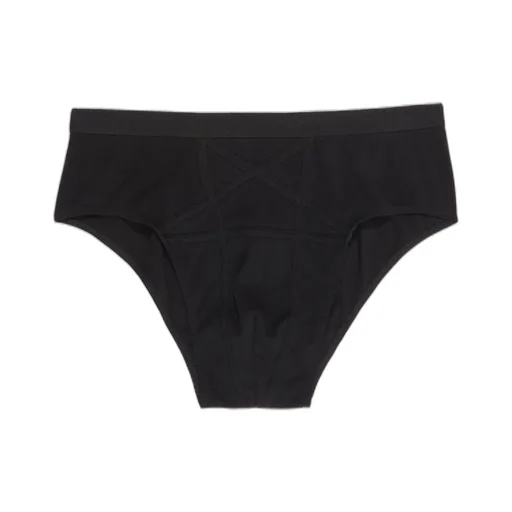 Rick Owens Concordians Penta Brief In Black Cotton Stretch Rib Jersey