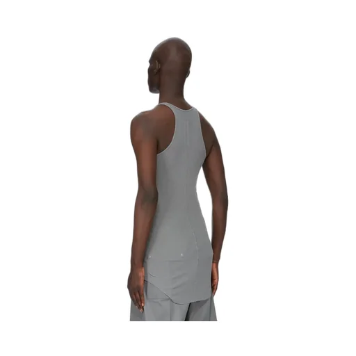Rick Owens Concordians Basic Rib Tank In Washed Indigo Viscose Silk Rib Jersey
