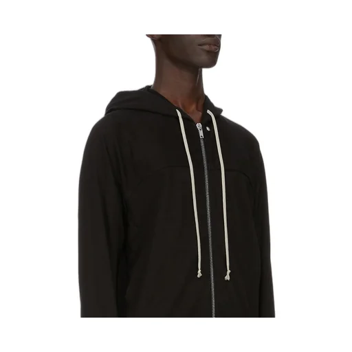 Rick Owens Concordians Windbreaker In Black Heavy Jersey