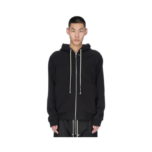 Rick Owens Concordians Windbreaker In Black Compact Terry Jersey