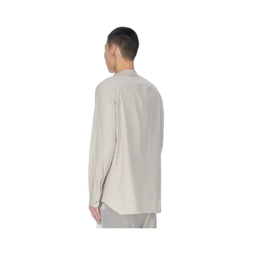 Rick Owens Concordians Island Shirt In Pearl Wool Flannel