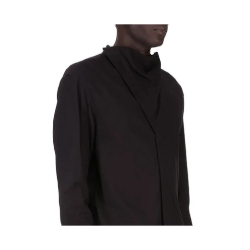 Rick Owens Concordians Island Shirt In Black Wool Flannel
