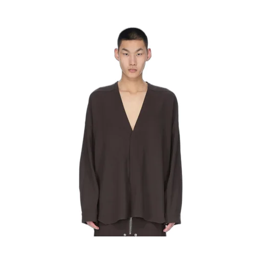 Rick Owens Concordians Lido Larry Shirt In Darkdust Wool Sable