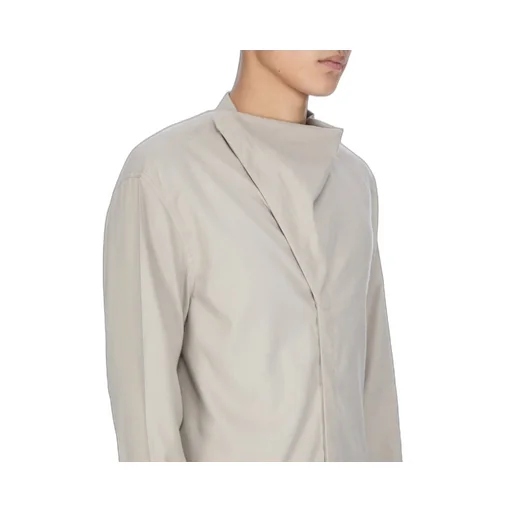 Rick Owens Concordians Island Shirt In Pearl Wool Flannel