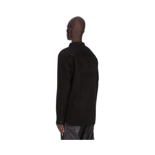 Rick Owens Concordians Island Shirt In Black Linen Corduroy