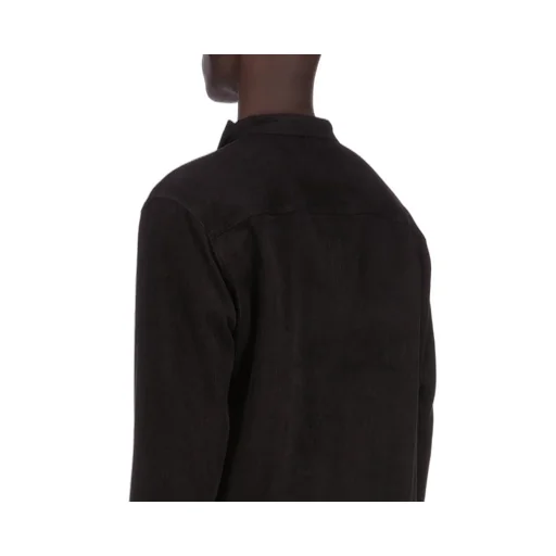 Rick Owens Concordians Island Shirt In Black Linen Corduroy