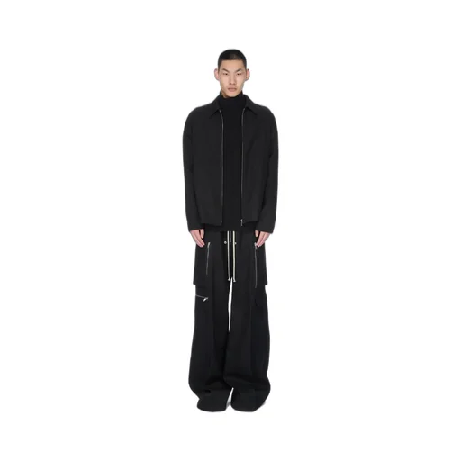 Rick Owens Concordians Cargobelas In Black Wool Drill.