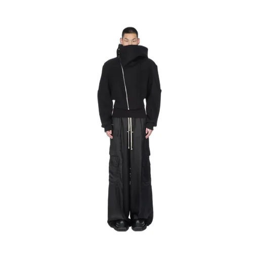 Rick Owens Concordians Cargobelas In Black Cupro Twill