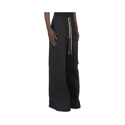 Rick Owens Concordians Cargobelas In Black Heavy Cotton Poplin