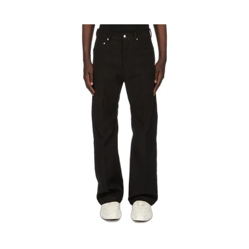 Rick Owens Concordians Geth Jeans In Black Brushed Heavy Twill