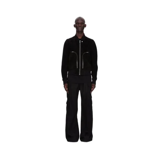 Rick Owens Concordians Cargobelas In Black Wool Flannel
