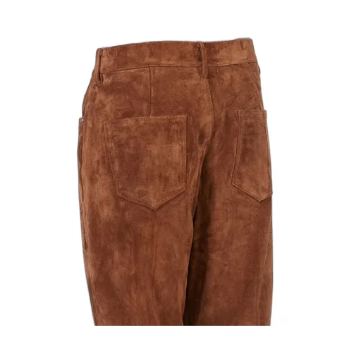 Rick Owens Concordians Bolan Bootcut In Chestnut Suede Leather.