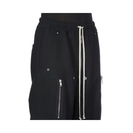 Rick Owens Concordians Cargobelas In Black Wool Drill.