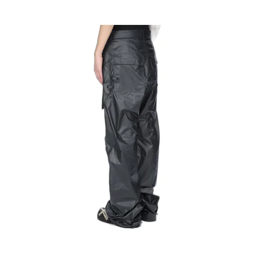 Rick Owens Concordians Stefan Cargo In Black Coated Poplin