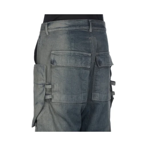 Rick Owens Concordians Stefan Cargo In Black Coated Poplin.