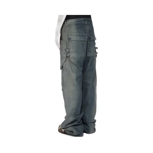 Rick Owens Concordians Stefan Cargo In Black Coated Poplin.