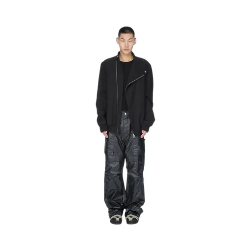 Rick Owens Concordians Stefan Cargo In Black Coated Poplin