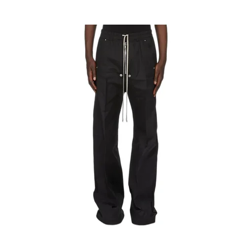 Rick Owens Concordians Wide Bela Pants In Black Heavy Cotton Poplin