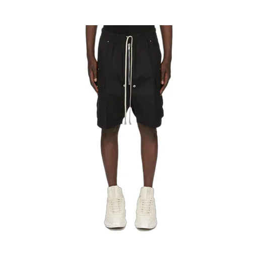Rick Owens Concordians Cargobela Shorts In Black Heavy Cotton Poplin