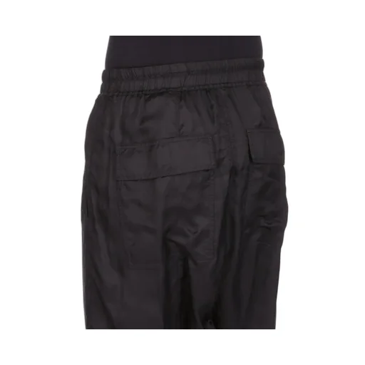 Rick Owens Concordians Drawstring Cropped In Black Cupro Twill