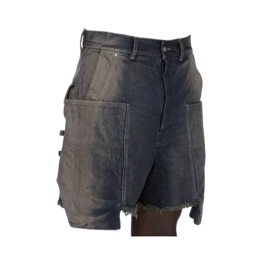 Rick Owens Concordians Stefan Cargo Shorts In 14Oz Darkdust Degrade Slub Denim