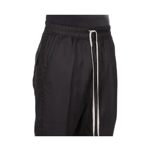 Rick Owens Concordians Drawstring Cropped In Black Cupro Twill