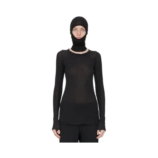 Rick Owens Concordians Skull In Black Lightweight Rasato Knit