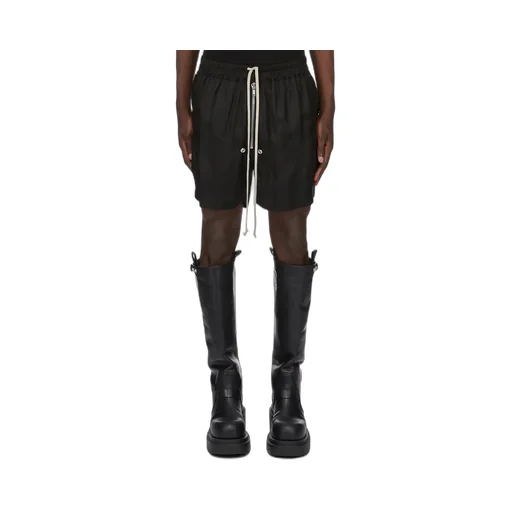 Rick Owens Concordians Bela Boxers In Black Cupro Twill