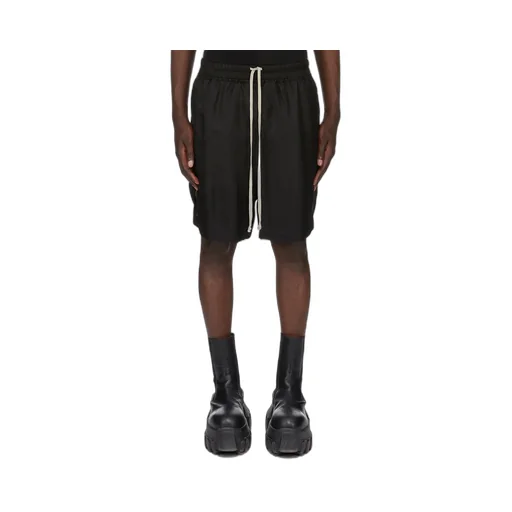 Rick Owens Concordians Boxers In Black Cupro Twill