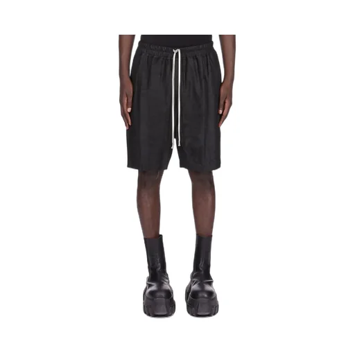 Rick Owens Concordians Boxers In Black Blister Lamb Leather