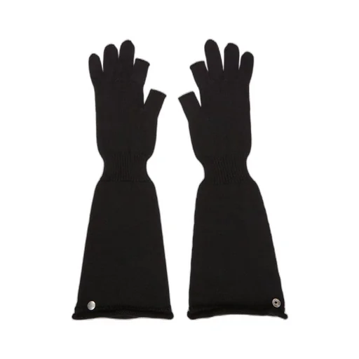 Rick Owens Concordians Sphinx Gloves In Black Lightweight Rasato Knit