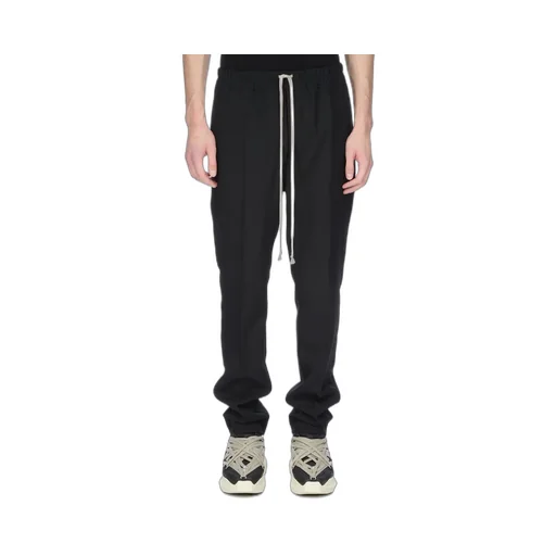 Rick Owens Concordians Drawstring Slim Long In Black Grain De Poudre