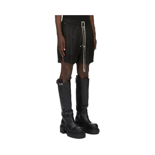 Rick Owens Concordians Bela Boxers In Black Cupro Twill