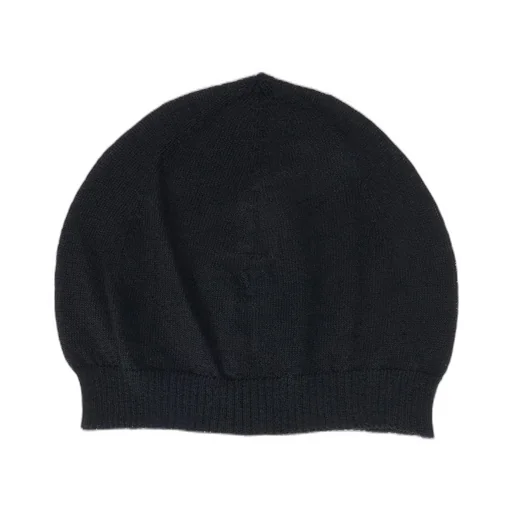 Rick Owens Concordians Ribbed Beanie In Black New Wool