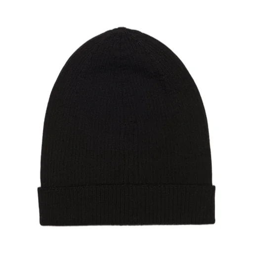 Rick Owens Concordians Ribbed Beanie In Black Ribbed Knit