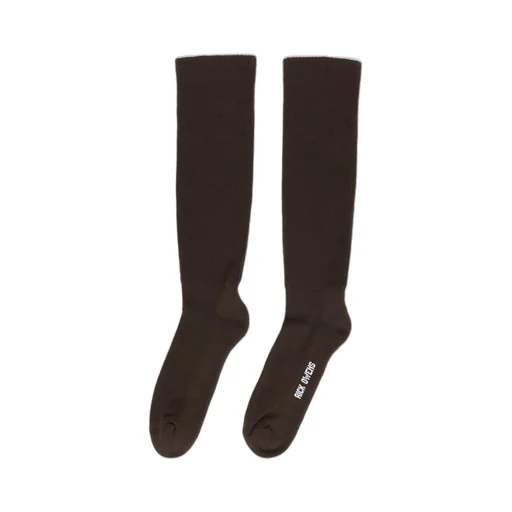 Rick Owens Concordians Mid Calf Socks In Darkdust/Milk Cotton Knit