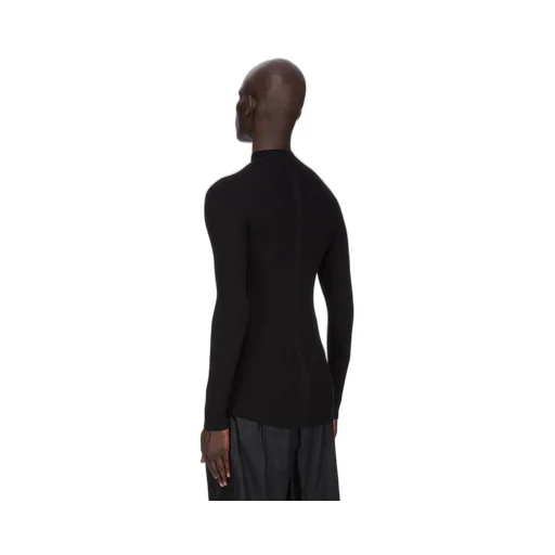 Rick Owens Concordians Ribbed Lupetto In Black Ribbed Knit