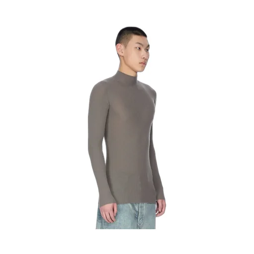 Rick Owens Concordians Ribbed Lupetto In Dust Ribbed Knit