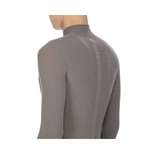 Rick Owens Concordians Ribbed Lupetto In Dust Ribbed Knit